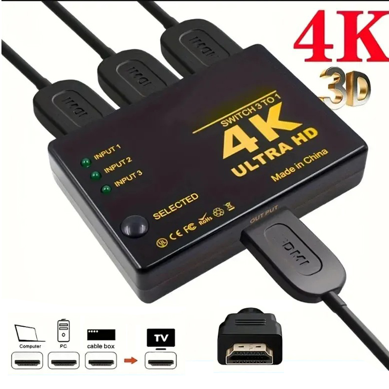 Esports Gaming Hub - HDMI uyumlu Anahtar 4K Switcher 3'ü