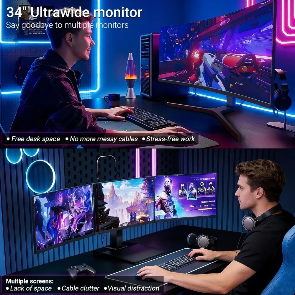 Gaming Monitor Curved - Bahçe 34 İnç Kavisli Oyun Monitörü