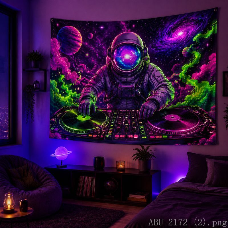 Esports Gaming Bar - Uzay Astronot Disk Gobleni Psychedelic Galaksi