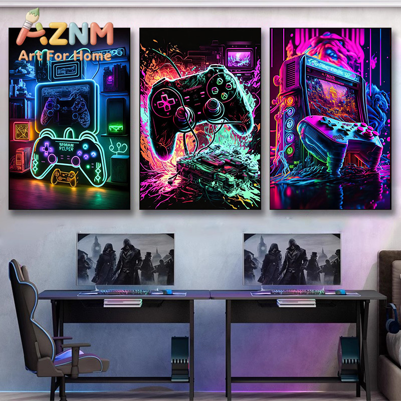 Modern Neon Pop Tarzı Oyun Duv - Esports Gaming Poster incelemesi ve fiyatı