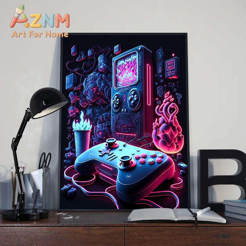Modern Neon Pop Tarzı Oyun Duv - Esports Gaming Poster incelemesi ve fiyatı