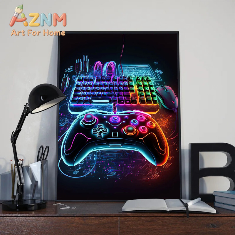 Modern Neon Pop Tarzı Oyun Duv - Esports Gaming Poster incelemesi ve fiyatı